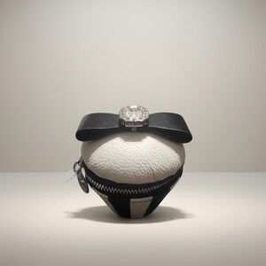 Brighton Sweet Treats Cupcake Leather Coin Purse Bag Charm Bow Black White